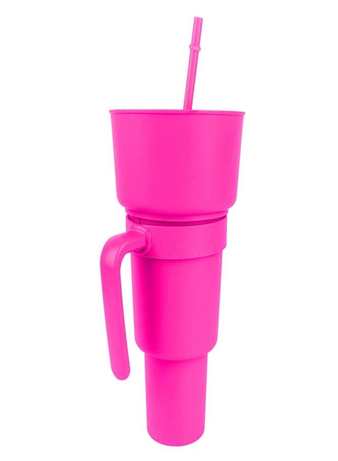 Aatraay Stadium Tumbler with Snack Bowl 2 In 1 Beverage Cup Top Snack Bowl for Movie Leakproof Snack Tumbler with Straw Portable Reusable Snack and Drink Cup for Home Travel () - Image 5